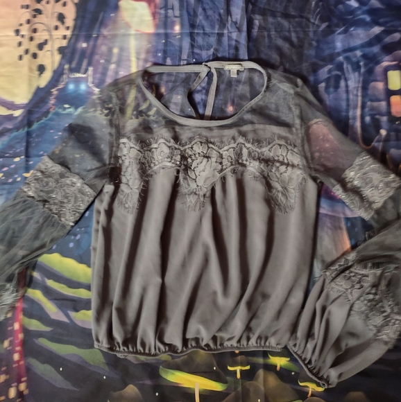 Vampire Goth Grey Blouse - Picture 9 of 14